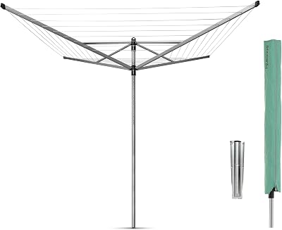 Brabantia Lift-O-Matic Rotary Clothes Line 60 m Adjustable Height Umbrella