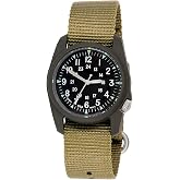 BERTUCCI Black Dial Dark Olive Case RETROFORM Khaki Nylon Band Wrist Watch