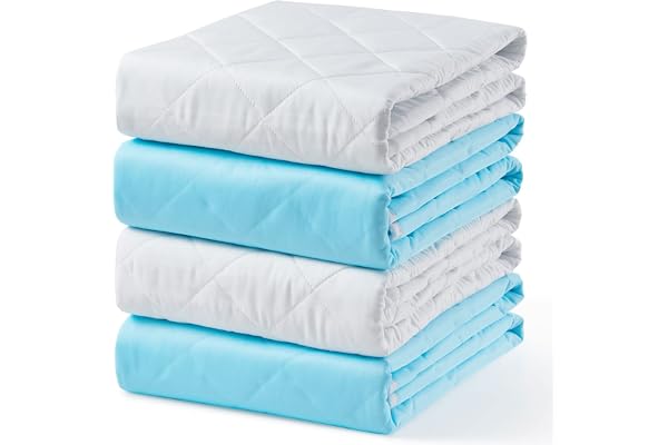 KANECH Incontinence Bed Pads Washable 34"x36" (4 Pack), Pee Pads for Kids, Waterproof Mattress Pad for Adults, Seniors and Do