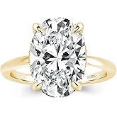 Pzokooi 1.5ct/5.5 Carat Oval Gold Engagement Ring for Women,Thickened 14K Yellow Gold Plated Sterling Silver Promise Wedding Ring,No Tarnish