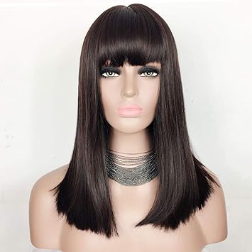 Amazon Com Avise Dark Brown Straight Hair Wigs For Black Women