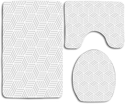 Grau Laser Geo Abstrakt Gestreifte Streifen Wurfel Geometrisches Schnittmuster Moderner Schwarzer Parkettkasten Teppich 3st Badezimmer Set Teppich Konturmatte Toilettendeckelabdeckung Badematten Amazon De Kuche Haushalt
