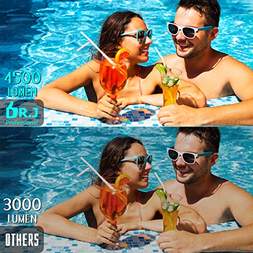 DR. J Professional 4500L Mini Projector Full HD 1080P Supported Portable Video Projector, Compatible With TV Stick, HDMI, VGA, USB, TF, AV, Sound Bar, Video Games [2020 Latest Upgrade]