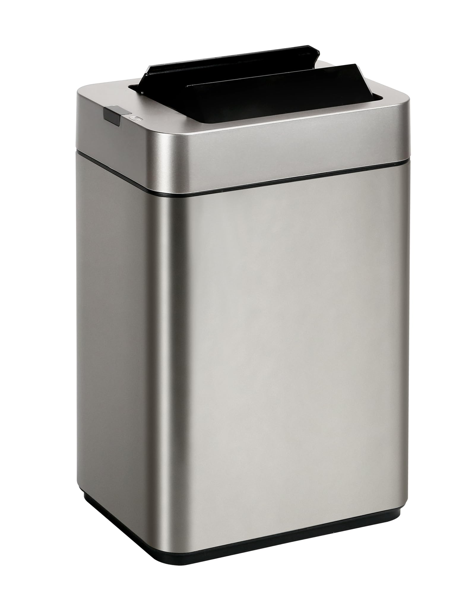 Photo 1 of ELPHECO Bathroom Trash Can with Lid 2.6 Gallon Smart Trash Can Slim Motion Sensor Garbage Can Automatic Stainless Steel Wastebasket Bathroom Decor for Bedroom Office Toilet Silver