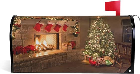 Wamika - Cubierta magnética para buzón de árbol de Navidad, Calcetines