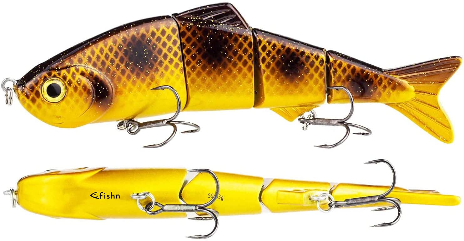 FISHN XXL pike bait Bait Candy, length: 20cm, weight: 83g, swimbait artificial bait/fishing lure/wobbler for fishing for predatory fish such as pike, pikeperch (Gold)