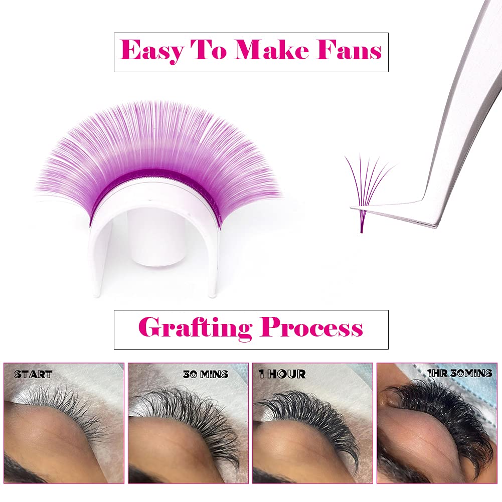 Purple Eyelash Extensions 0.07mm C/D Curl Volume