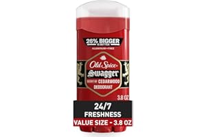 Old Spice Aluminum Free Deodorant for Men Red Zone Collection, Swagger Invisible Solid, Lime & Cedarwood Scent, 3.8 Oz