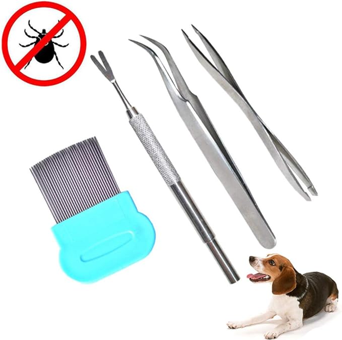 Tick Remover Acier Inoxydable Tick Extracteurs 4 Pièces avec Tiques