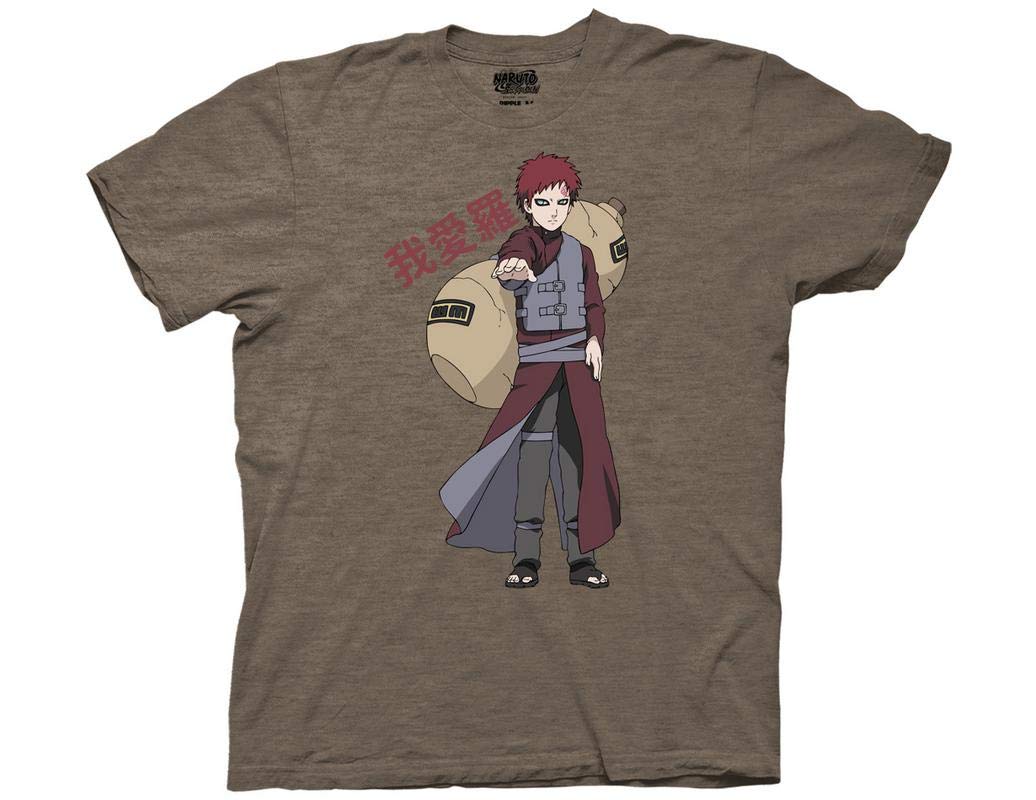 Naruto Shippuden Gaara Posing with Kanji Adult T-Shirt