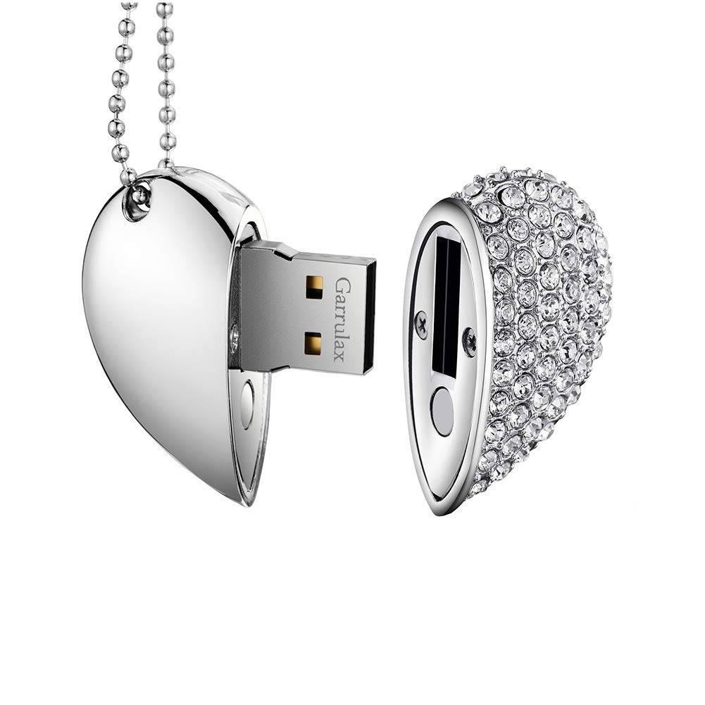 Garrulax USB Flash Drives, Premium Heart Diamond High Speed USB 2.0 Flash Data Storage Drive Memory Pen Stick Flash Disk Pendrive