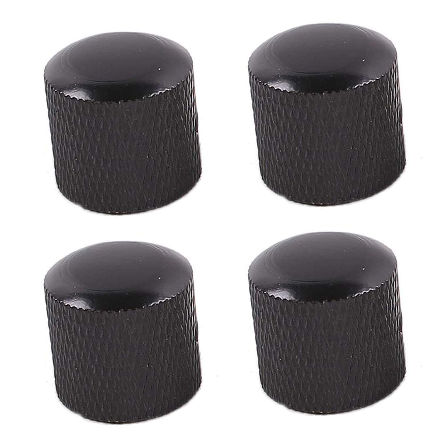 4 Pcs Metal Potentiometer Control Knobs Metal Gold Guitar Knobs Volume Tone Dome Knobs for Electric Guitar or Bass Black,XHW