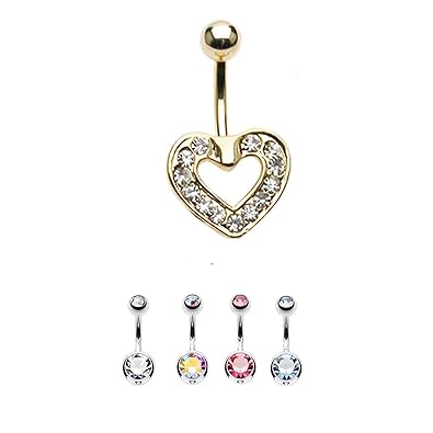 Sl Silver Lot De 5 Piercings De Nombril Avec Boule En
