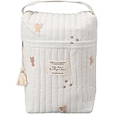 Fafeicy Diaper Bag Backpack for Baby Stroller, Cotton Multi-Functional with Zipper for Bottles Wipes Pacifiers