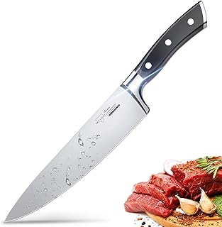SKY LIGHT Kochmesser Küchenmesser 20cm Messer Profi Chefmesser Universalmesser aus hochwertigem Carbon Edelstahl, Extra Scharfe Messerklinge mit ergonomischer Griff