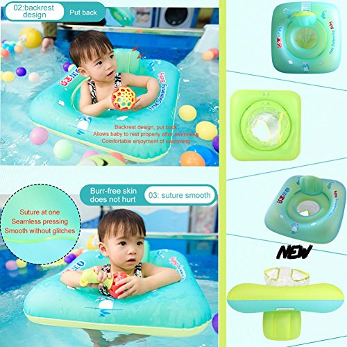 Boofab Baby Inflatable Swimming Float Ring Children Waist Float Ring Inflatable Floats Pool Toys Swimming Pool Accessories (L)