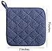 DII Basic Terry Collection Quilted 100% Cotton, Potholder, French Blue, 3 Piece
