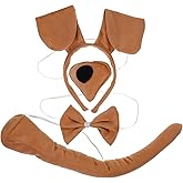 JOINPAYA 4PCS Puppy Dog Costume Set: 9.43X9.04X0.59in Kids Dog Ears Headband Bowtie Nose Tail Costume for Halloween Cosplay