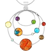 Planets Solar System Gemstone Turquoise Jewelry in Sterling Silver 925 & Genuine Gemstones