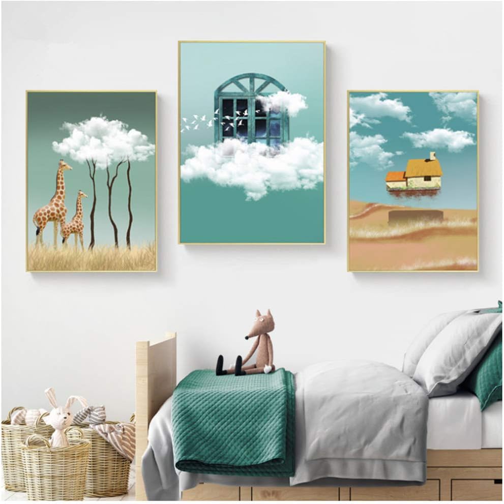 YISASA Cartel de Lienzo Imprimir Arte de la Pared Dibujos Animados Nube