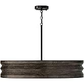 Capital Lighting 454041EB Dunn Modern Handcrafted Mango Wood Chandelier, 4-Light 400 Total Watts, 6" H x 30" W, Espresso Stai