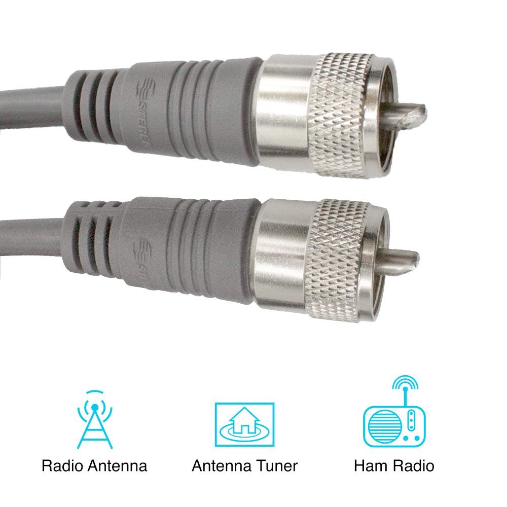 Coax Cable - Coaxial Cable Connector - Antenna Cable - Gray - RG8X Coax Cable Connector - RG8X Coaxial Cable 75 Feet - UHF Antenna Cable - Male to Male Cable - 22.8 Meters - STEREN 205-775GY: Industrial & Scientific