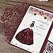 DORIS HOME 50pcs Laser Cut Wedding Invitations with Envelopes Burgundy, 4.7x7.1 Blank Invitation Cards for Wedding, Anniversary Invitations with Envelopes