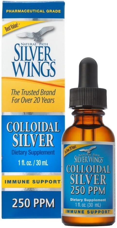 Natural Path Silver Wings Colloidal Silver Mineral Supplement, 250 Ppm, 1 Fluid Ounce