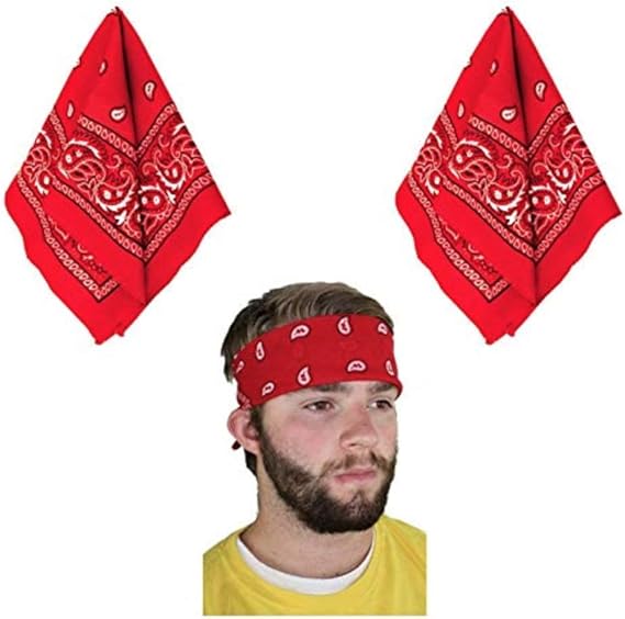 Amazon 赤いバンダナ2個 ファッションヘッドヘアタイアップ チョーカーフェーススカーフ Bloodsノベルティバンダナ ボーイズ 通販