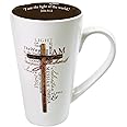 Christian Art Gifts White Stoneware Coffee Mug with Handle – 16 oz. Microwave & Dishwasher-safe Inspirational Scripture Coffee & Tea Mug for Men & Women with Bible Verse: Light of The World –John 8:12