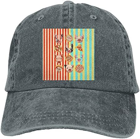 Langfujing Pigs and Pizza Gift Adult Adjustable Printing Straw Cowgirl Cowboy Bucket Hat