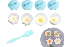 Generic 4pcs Non-stick Silicone Egg Boiler, Silicone Egg Poacher Cups, Poached Egg Moulds, Boiled Egg Mould With Brush, JH28D