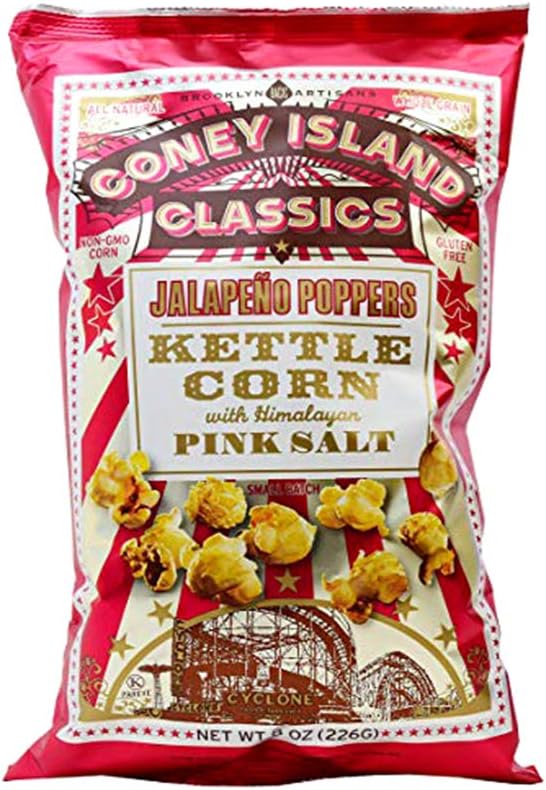 CONEY ISLAND CLASSICS Kettle Corn Jalapeno Poppers, 8 Ounce (Pack of 12)