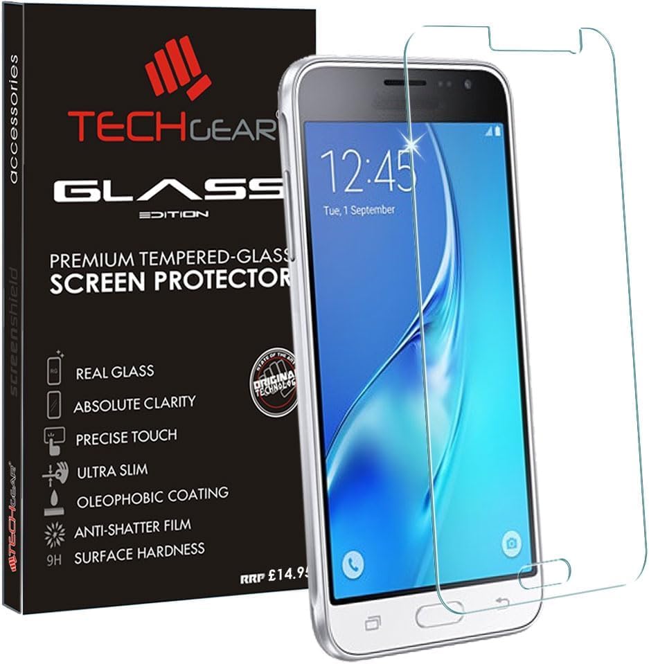 TECHGEAR [2 Pack] GLASS Edition for Galaxy J4 (SM-J400 Series) - Genuine Tempered Glass Screen Protectors Guard Covers Compatible with Samsung Galaxy J4 2018