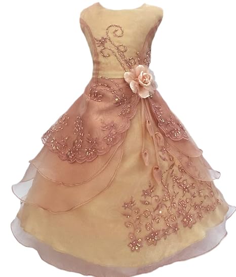 copper flower girl dresses