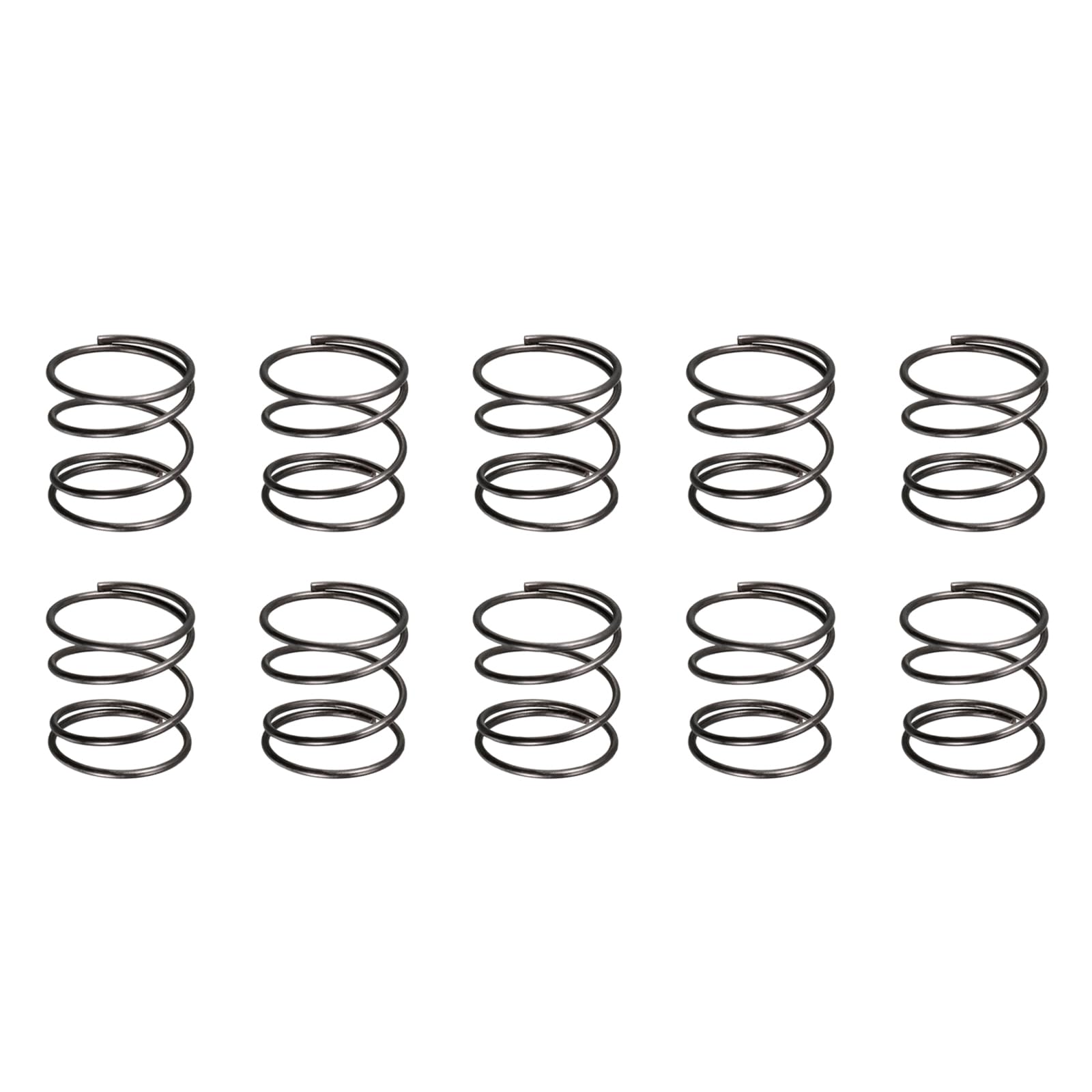 DTGN 1.2x20x20mm(DxODxL) Compression Spring - 10Pack - Good for Machinery - Spring Steel Extension Spring - Black
