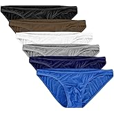 Summer Code Mens Basic Bikini Briefs Pack Low Rise Ice Silk Underwear