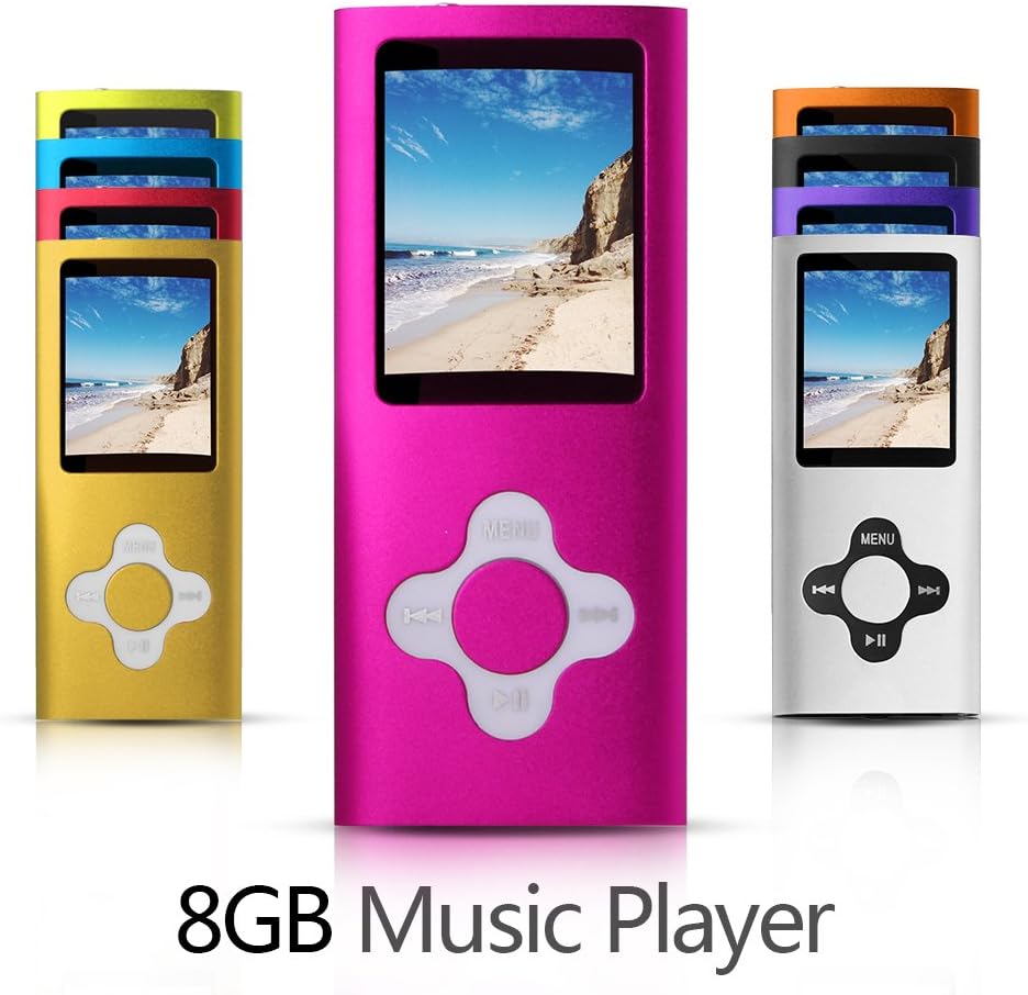 G.G.Martinsen 8GB Versatile MP3/MP4 Player with Photo Viewer, Mini USB Port Slim 1.78 LCD, Digital MP3 Player, MP4 Player, Video Player, Music Player, Media Player-Pink: Home Audio & Theater