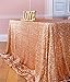SoarDream 60x102 inch Rose Gold Sequin Tablecloth Rectangular Table Cloth for Wedding