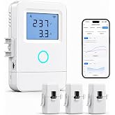 Nestool WiFi Home Energy Monitor with 3 80A CT Clamps | Circuit-Level Monitoring, Real-Time Electricity Usage Monitor, Smart Life App, Tracking for Home, Solar, HVAC, Water Heater