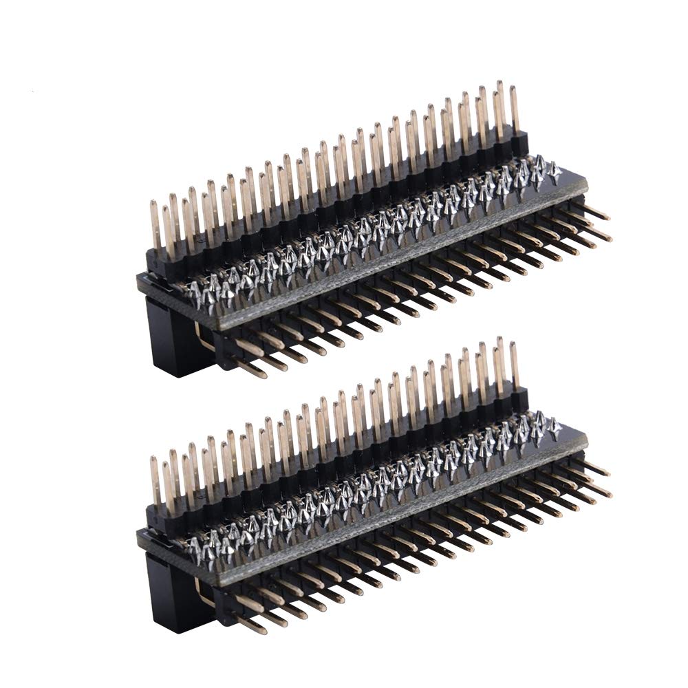 GeeekPi Micro Connectors Raspberry Pi 40 Pin GPIO 1 to 2 Expansion Board 2 x 20-pin Strip Dual Male Header Double Row Straight GPIO Connector Pin Header Compatible with Raspberry Pi (2Pack)