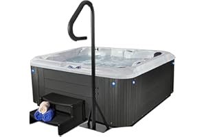 REGMICS Hot Tub Handrail - Enhanced 660LBS Capacity Spa Side Handrail, Spa Safety Handrail Adjustable Height 63'' Slide and Pivots 360(Extra Long Frosted Design Rubber Sponge)