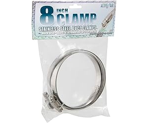 Hydrofarm Active Air Stainless Steel Duct Clamps, 8" (Pack of 2)