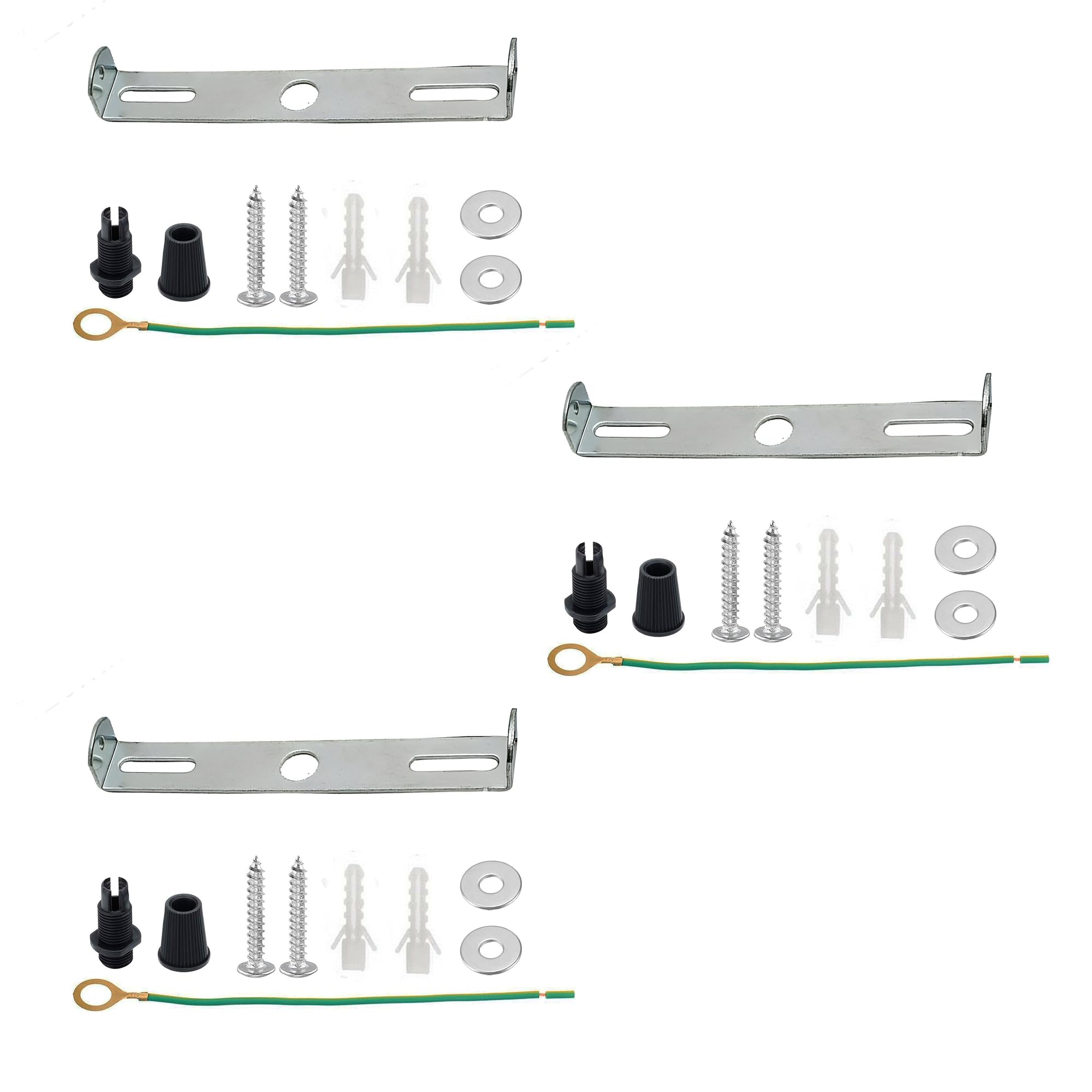 LEDSone 3 Pack Ceiling Rose Strap Bracket Plate with Accessories for Light Fixing, 95mm Metal Ceiling Plate Bracket for Suspension Pendant Light Fitting and Ceiling Lighting Lamp Base. (3)