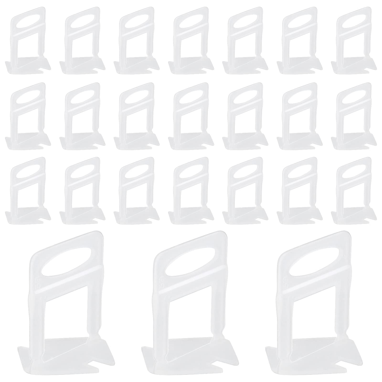 SINJEUN 400 Pcs Leveling Clips, 1 mm Tile Leveling System Spacers, DIY Leveler Spacers for Ceramic Tile and Stone Installation