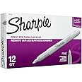 Sharpie Metallic Permanent Markers, Fine Point, Silver, 12 Count