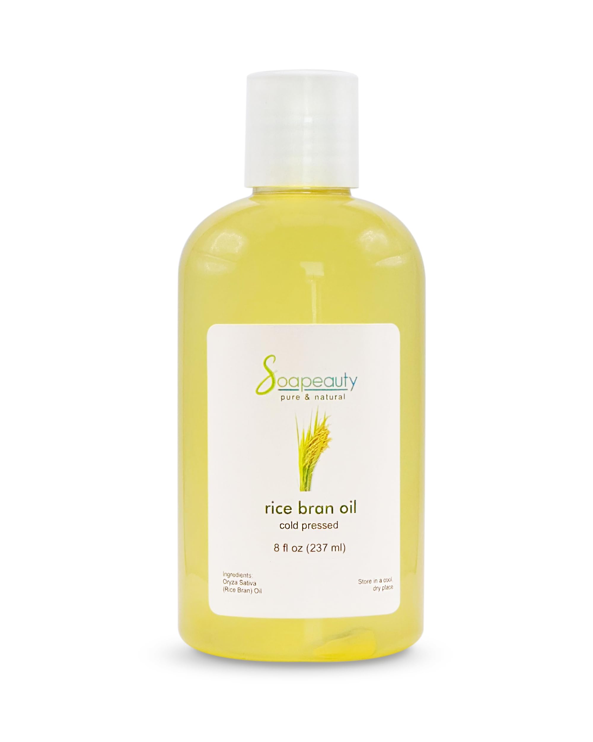 Photo 1 of RICE BRAN OIL Cold Pressed Unrefined | 100% Natural Available in Bulk | Carrier for Essential Oils, Face, Skin, Hair Moisturizer, Soap Making | (8 OZ) EXP 1/27
