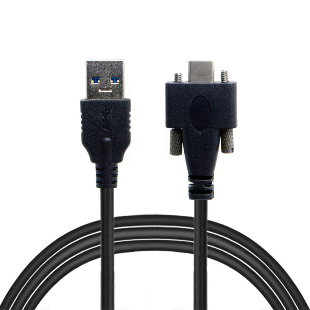 NFHK USB 3.1 Type-C Dual Screw Locking to Standard USB3.0 Data Cable 3m Panel Mount Type