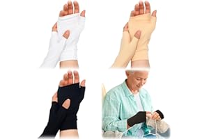 Chicingyou 3 Pairs Elderly Skin Thin Protector Gloves Tone Fingerless Gloves Bruise Abrasions Protective Covering Men Women