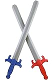 Liberty Imports Giant Foam Great Swords 2 Pack Warrior Knights Weapons Kids Pretend Play Toy Set - Red vs Blue (28 Inches)